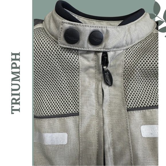 Triumph Gray and Black Men's Motorcyle Jacket CE Protectors size Large - Picture 7 of 16